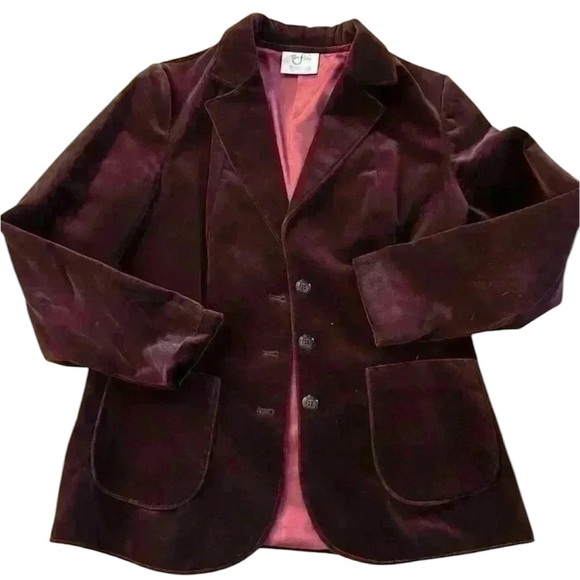 Vintage  burgundy blazer by Tan Jay suede fabric - Picture 1 of 4